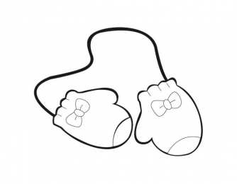 Варежки Раскраски с зимней одеждой. Варежки с узорами