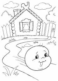 Колобок Раскраска колобок для детей распечатать в хорошем качестве 