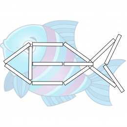 Счетные палочки Фигуры из цветных счетных палочек