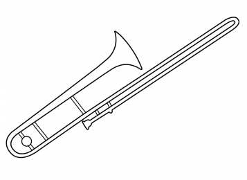 Труба Духовые музыкальные инструменты для детей.  Раскраски с трубой