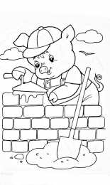 Три поросенка Раскраски с поросятами и волком. Три поросенка скачать бесплатно онлайн