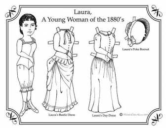 Куклы для вырезания Раскраска девочка с одеждой бумажная кукла для вырезания