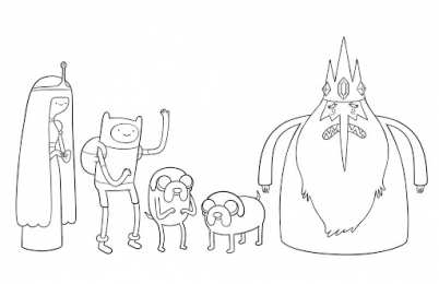 Время приключений Раскраски из мультфильмов.