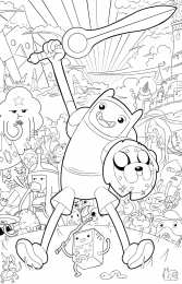 Время приключений Раскраски из мультфильмов.