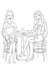 Барби Барби с подругой в кафе