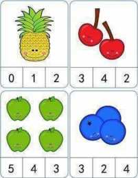 Задания с цифрами Посчитай сколько картинок и обведи правильный ответ