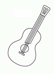 Гитара Раскраски со струнными музыкальными инструментами. Гитара