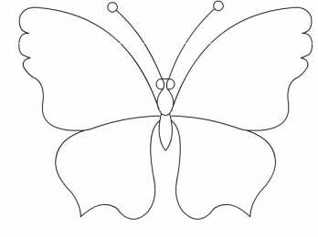 Контуры бабочки Контуры, трафареты, шаблоны бабочек для вырезания аппликаций  и поделок