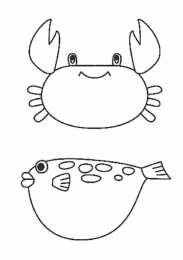 Морской мир Раскраски для раннего развития с морскими животными и рыбами