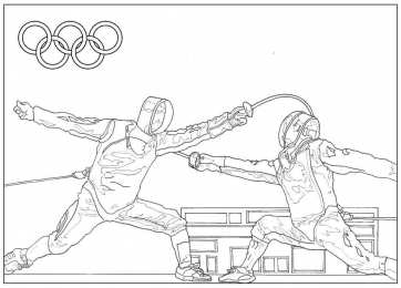 фихтование Спорт фихтование. Раскраски со шпагой