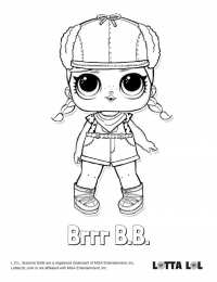 Куклы LOL 2 серия Раскраска кукла Brrr B.b, раскраски куклы лол. Кукла в кепке