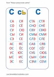 Слоговая таблица Слоговая таблица для школ России первый класс