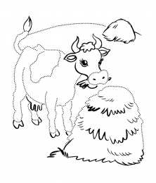 Корова Раскраски с домашними животными. Корова буренка для мальчиков и девочек