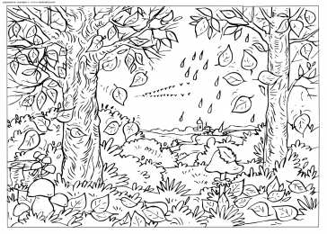 Осень Осенние раскраски. Времена года