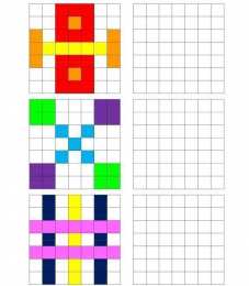 Развиваем внимание Нарисуй по клеточкам. Пиксельные узоры.Нарисуй по образцу.