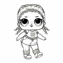 Куклы LOL 2 серия Раскраска кукла Kicks, раскраски лол конфетти поп, кукла с номером 02