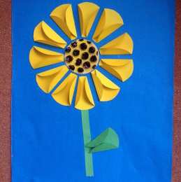 Природа Аппликация цветок из цветной бумаги