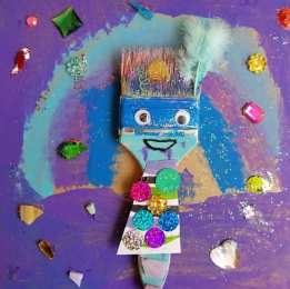 Различные поделки Поделка из хозяйственной кисточки и гуаши