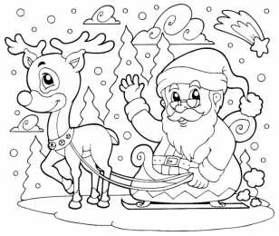 Новый год Дед мороз мчится на санях