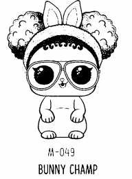 Куклы LOL pets 1 серия Раскраски куклы лол распечатать bunny champ, лол зайка в очках.