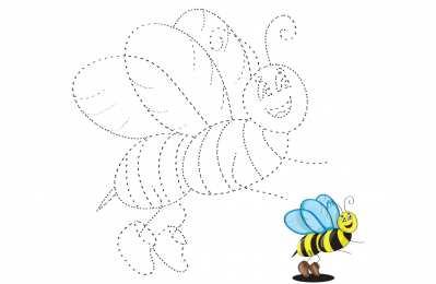 Соедини по точкам Пчела по точкам и по образцу