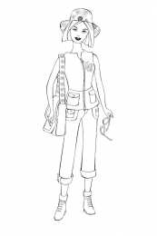 Барби Барби в шляпе очках и с сумочкой через плечо