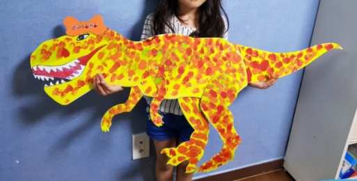 Рисуем динозавров Простая поделка рисунок динозавра.