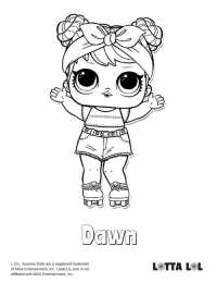 Куклы LOL 3 серия Раскраски для девочек с куклой лол Dawn, раскраски куклы лол