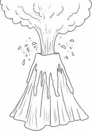 Извержение вулкана Раскраски для изучения окружающего мира. Раскрась извержение вулкана