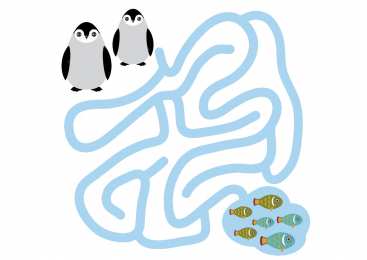 Лабиринт Пройди лабиринт с пингвинами