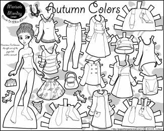 Куклы для вырезания Раскраска девочка с одеждой бумажная кукла для вырезания