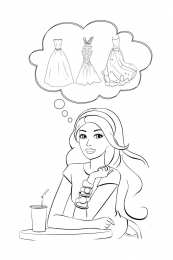 Барби Барби думает о нарядах на бал