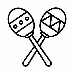 Музыкальные инструменты Раскраски с маракасами