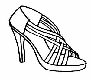 Одежда Раскраски с женскими туфлями