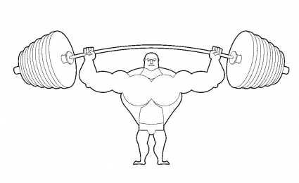 Спорт Спортивные раскраски. Жим штанги