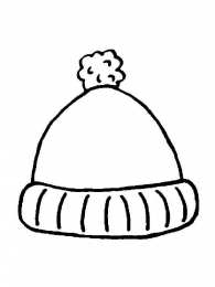 Раскраски с шапкой. Зимняя одежда.