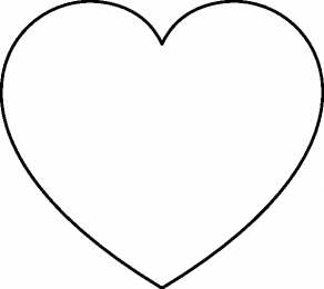 Контур шаблон трафарет сердца для вырезания