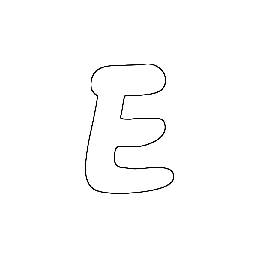 Буква е шаблон. Трафарет буквы e. Буква е трафарет. Объемная буква е. Буква е красивая печатная.